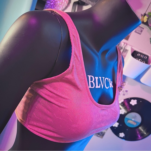 Rave Wonderland Holographic Rainbow EDM Festival Costume Bralette Top Medium - Picture 5 of 7